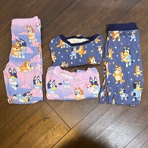 Blue and Pink Kids Pajama Set with Bluey Print